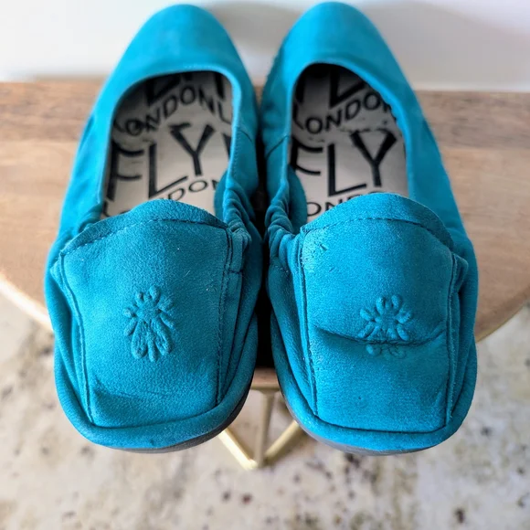 Fly London Teal Low-Wedge Shoes - Picture 6 of 6